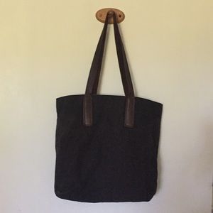 Everlane canvas tote with leather straps